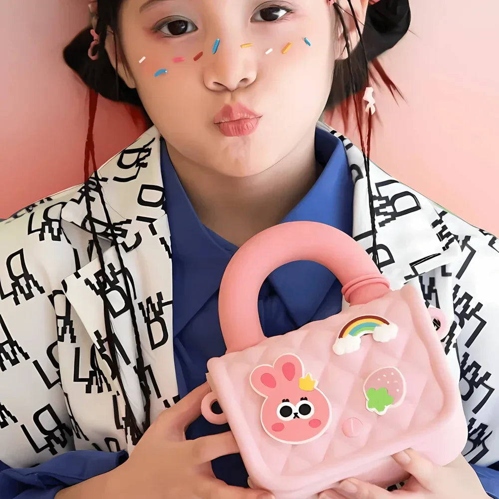 Cartoon Themed Printed Design Stylish Sling Bag for Girls with Handle - Naivri