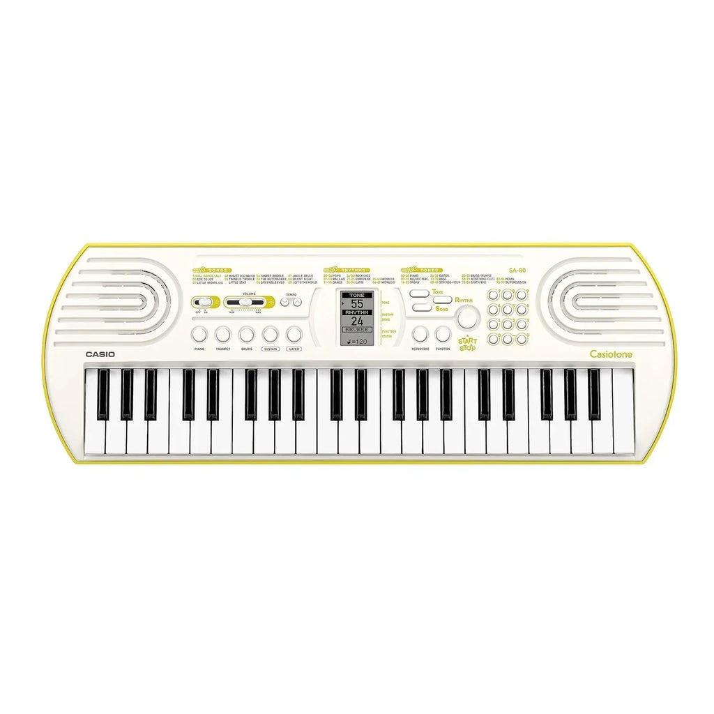 Casiotone Mini Keyboard SA-80 with Piano Tones – White (44 Keys) - Naivri