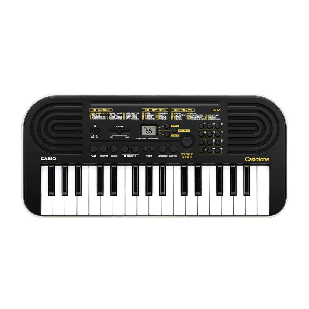Casiotone SA-51 Mini Keyboard with Piano Tones – Black (32 Keys, Adapter Free) - Naivri