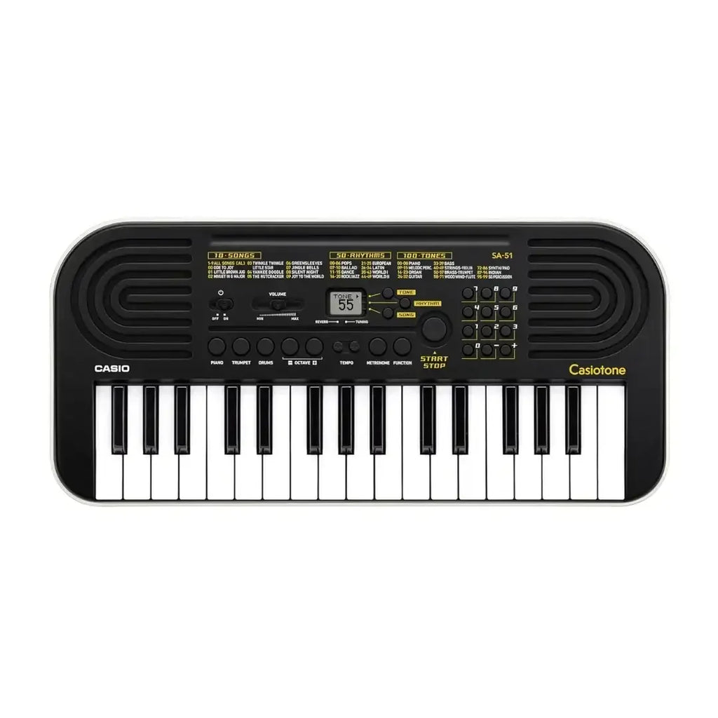 Casiotone SA-51 Mini Keyboard with Piano Tones – Black (32 Keys, Adapter Free) - Naivri
