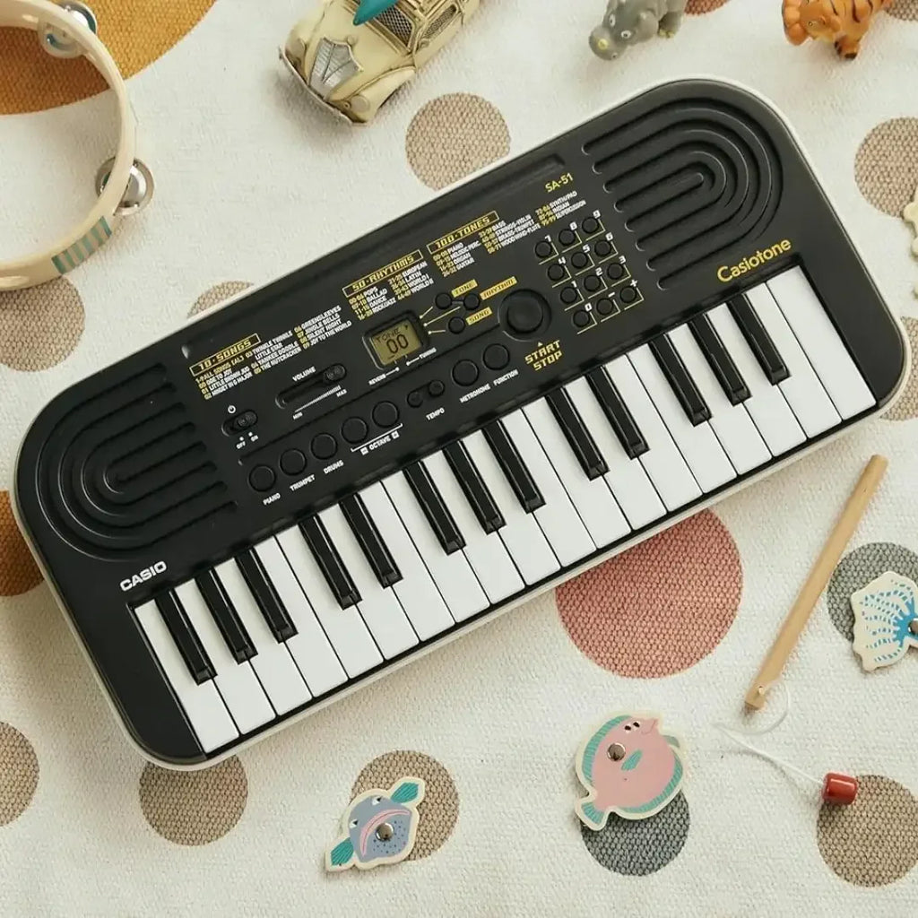 Casiotone SA-51 Mini Keyboard with Piano Tones – Black (32 Keys, Adapter Free) - Naivri