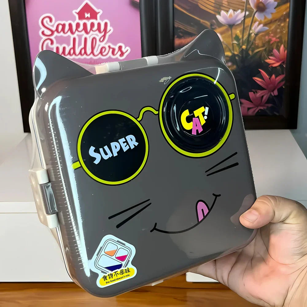 Cat Eye Design Lunch Box: Stylish & Practical for Kids' Mealtime - Naivri