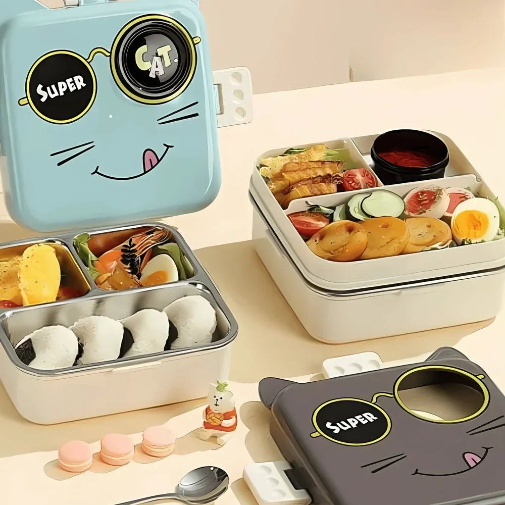 Cat Eye Design Lunch Box: Stylish & Practical for Kids' Mealtime - Naivri