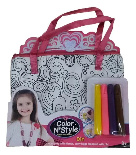 Color N Style DIY Assorted Fashion Tote Bag – Colour & Create Activity Set for Kids 5 Years+ - Naivri
