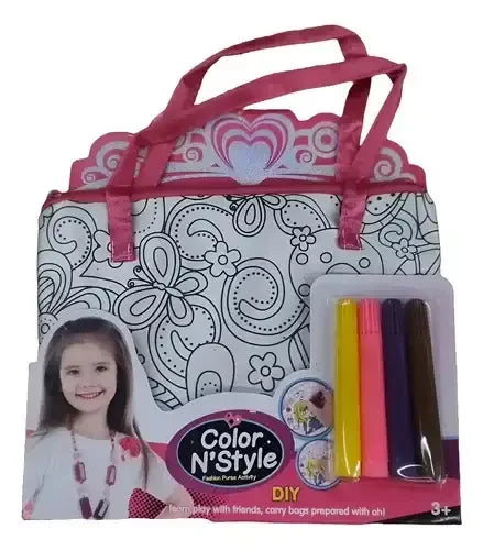 Color N Style DIY Assorted Fashion Tote Bag – Colour & Create Activity Set for Kids 5 Years+ - Naivri