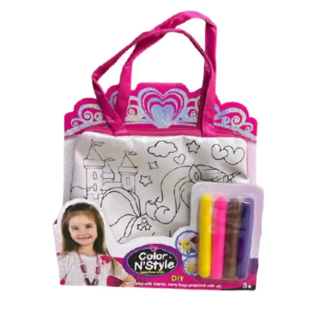 Color N Style DIY Assorted Fashion Tote Bag – Colour & Create Activity Set for Kids 5 Years+ - Naivri