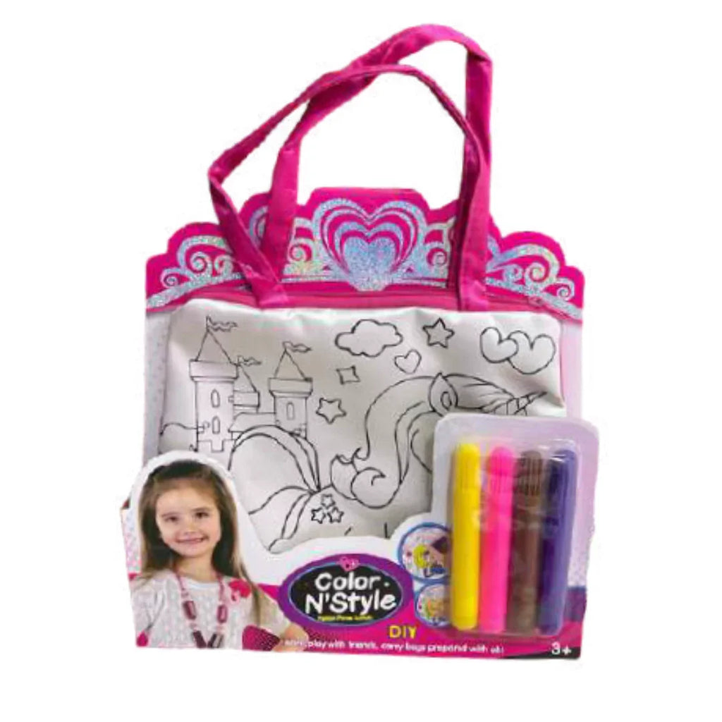 Color N Style DIY Assorted Fashion Tote Bag – Colour & Create Activity Set for Kids 5 Years+ - Naivri