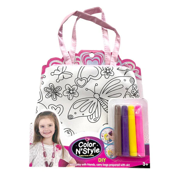 Color N Style DIY Assorted Fashion Tote Bag – Colour & Create Activity Set for Kids 5 Years+ - Naivri