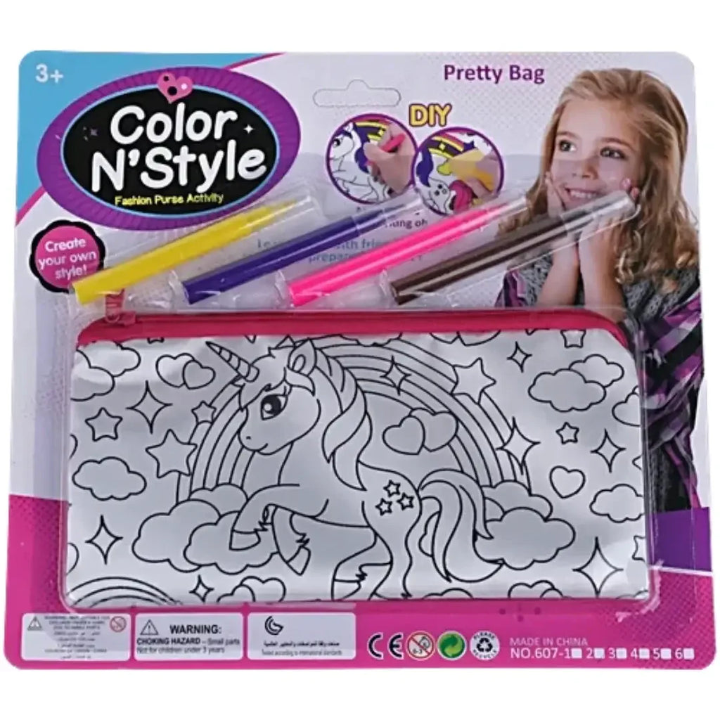 Color N Style DIY Assorted Pencil Pouch Kit – Colour & Carry Activity Set for Kids 5 Years+ - Naivri