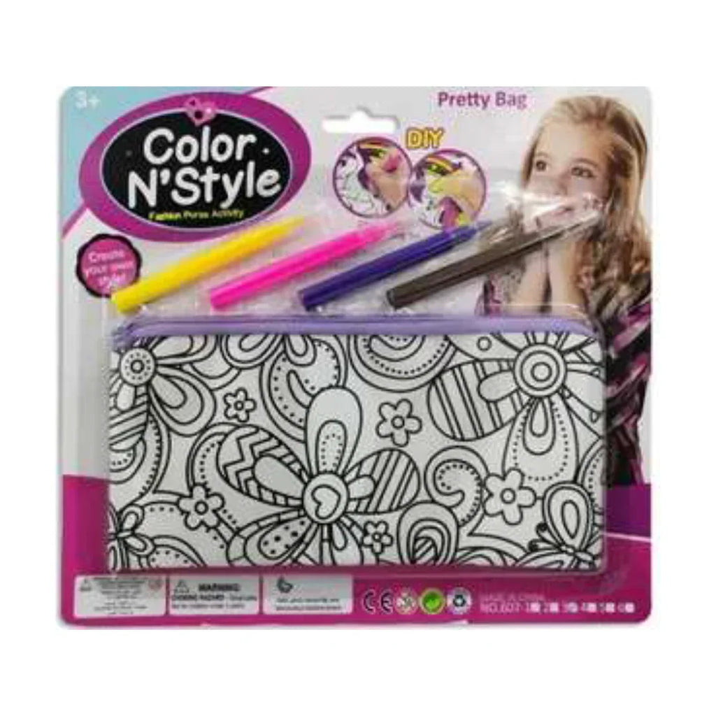 Color N Style DIY Assorted Pencil Pouch Kit – Colour & Carry Activity Set for Kids 5 Years+ - Naivri