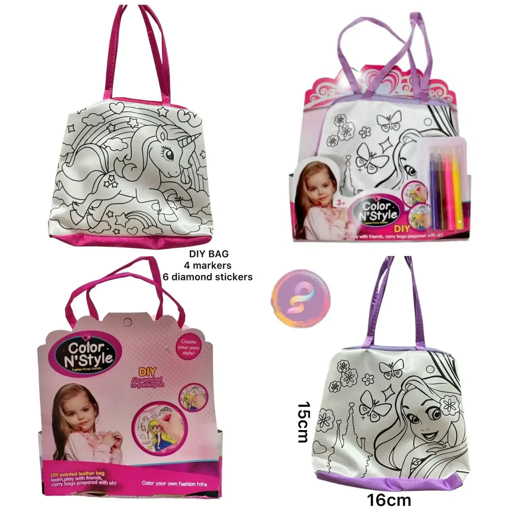 Color N Style DIY Fashion Tote Bag Activity Set – Creative Design Fun for Kids 5 Years+ - Naivri