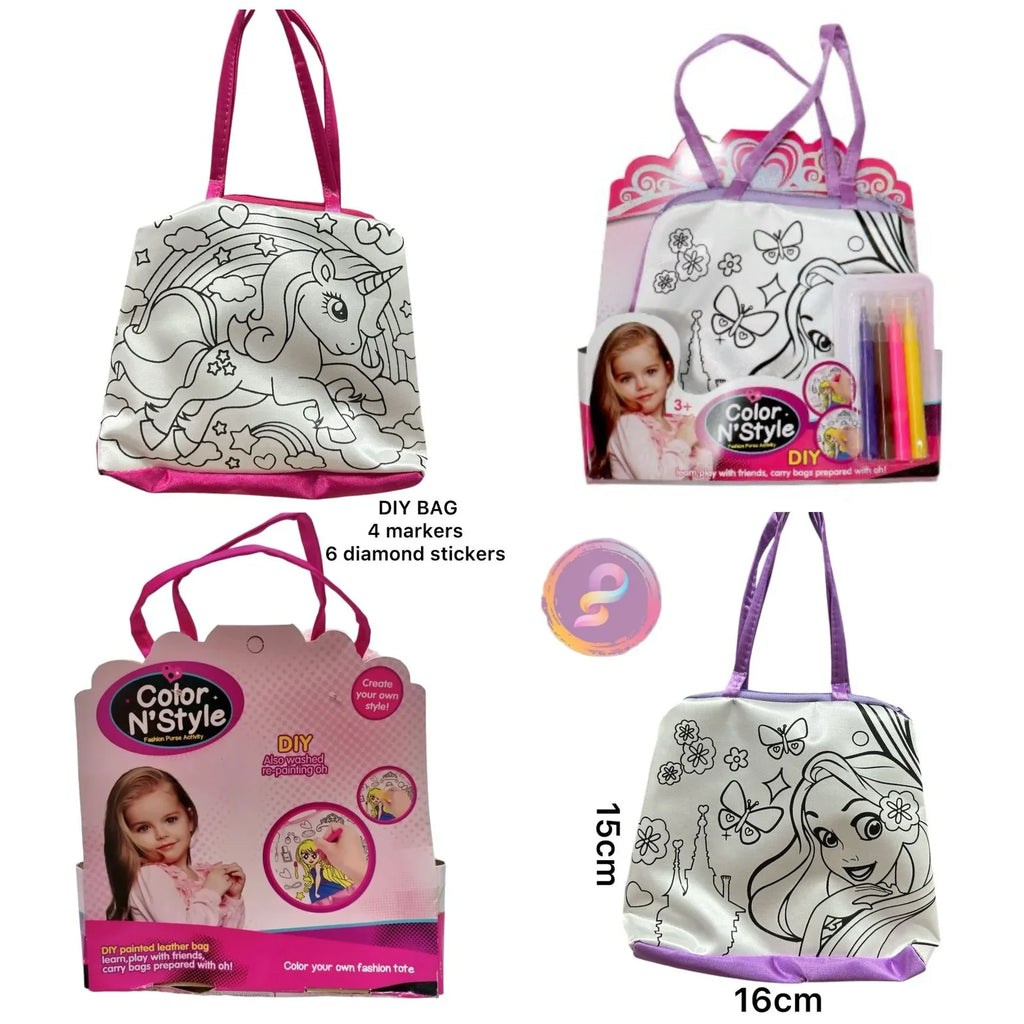Color N Style DIY Fashion Tote Bag Activity Set – Creative Design Fun for Kids 5 Years+ - Naivri