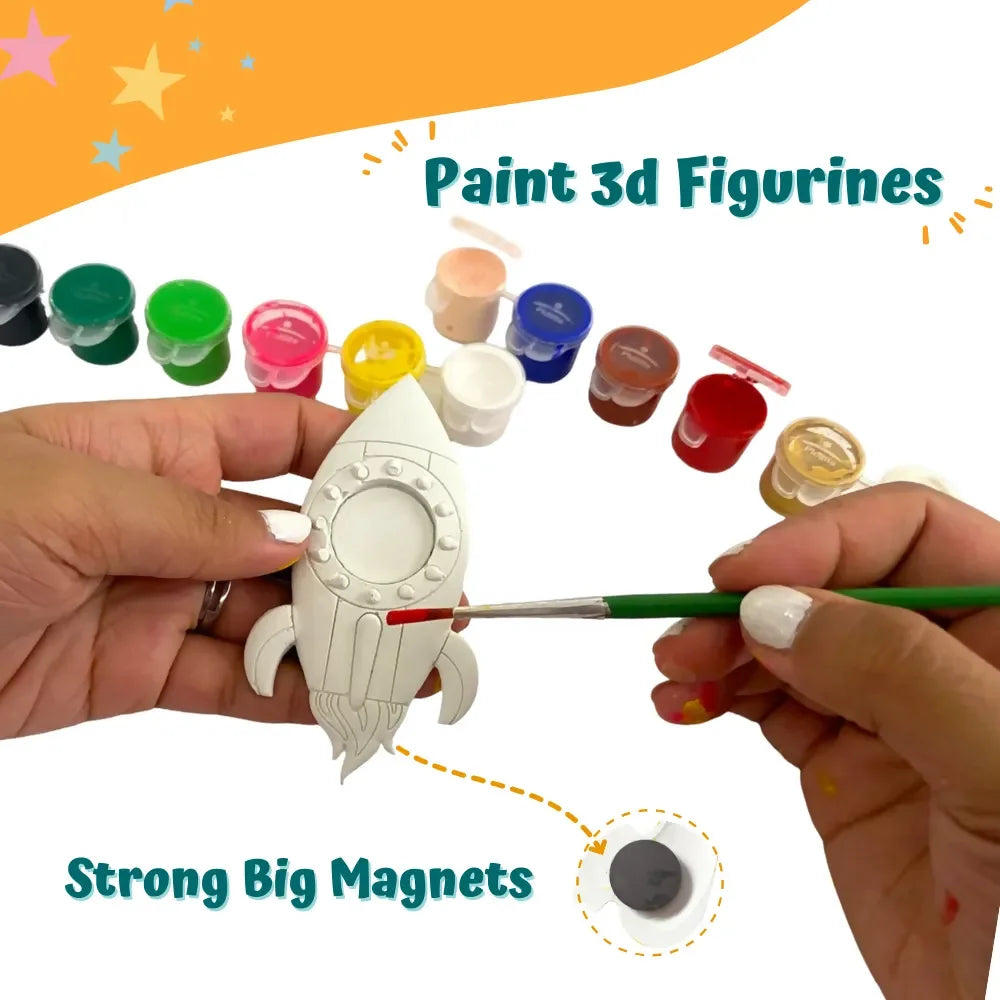 Craftopedia 4 In 1 Canvas Set – Outer Space | Kids DIY Painting Kit with Pre-Drawn Canvases | Creative Art Set - Naivri