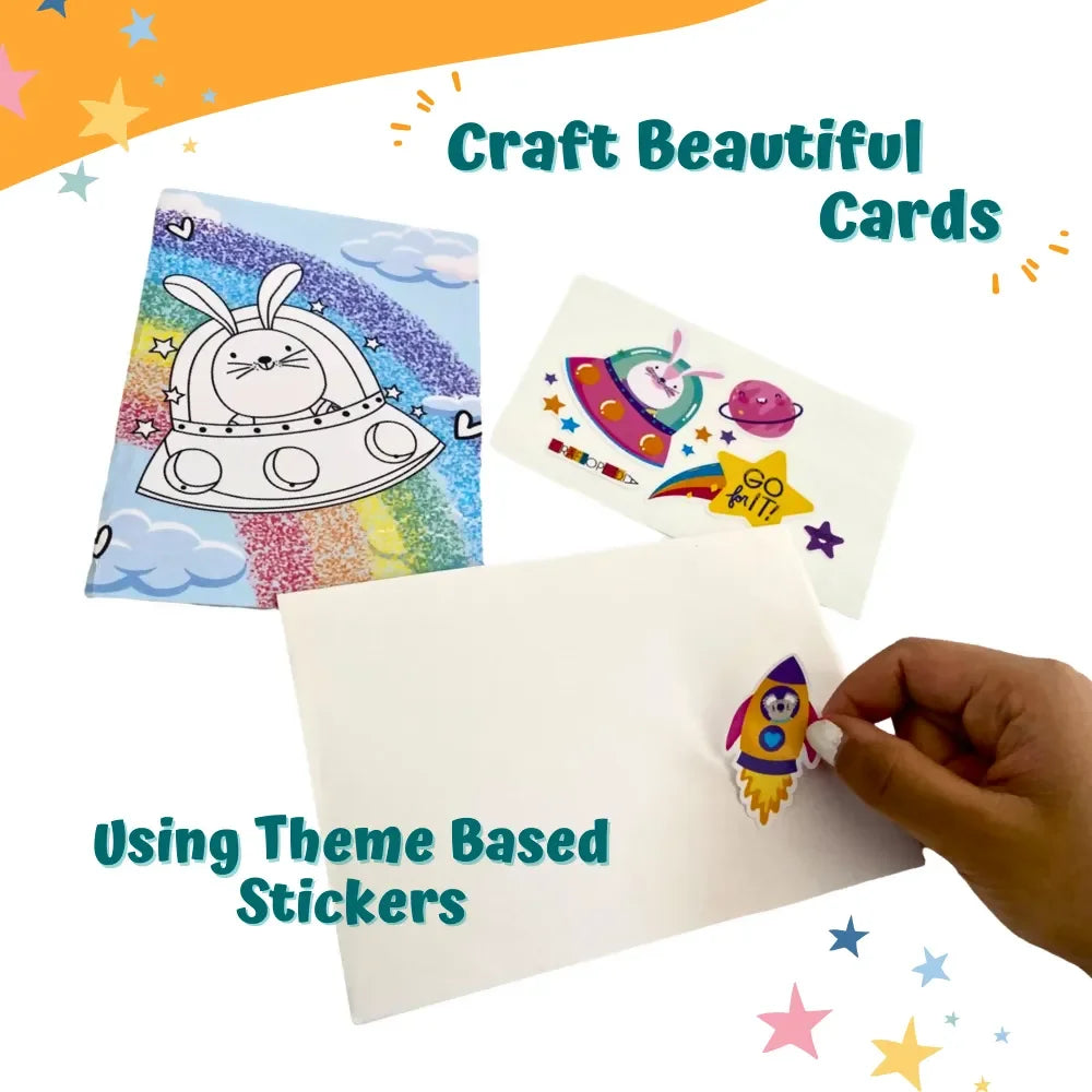 Craftopedia 4 In 1 Canvas Set – Outer Space | Kids DIY Painting Kit with Pre-Drawn Canvases | Creative Art Set - Naivri