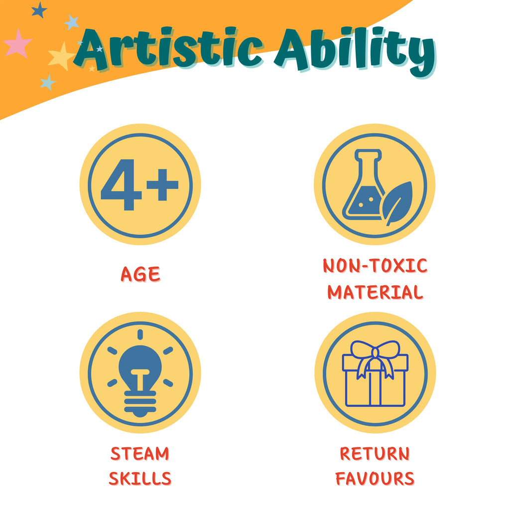 Craftopedia 4 In 1 Canvas Set - Robot | Creative DIY Painting Kit for Kids | Fun Art Activity for Young Artists - Naivri