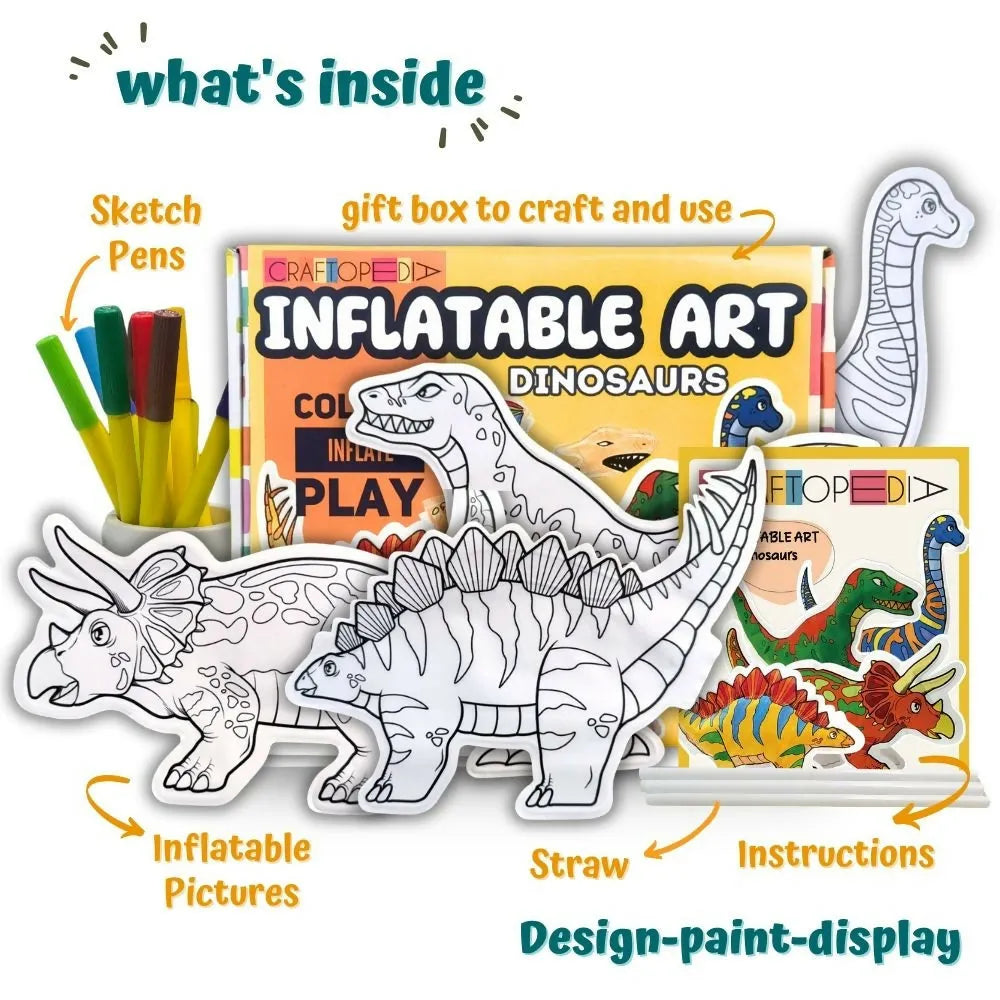 Craftopedia Dinosaur Inflatable Art and Craft Kit | Creative Fun for Kids - Naivri