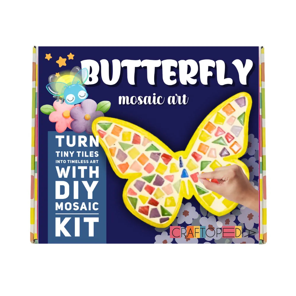 Craftopedia DIY Mosaic Art Kit - Butterfly | Creative Mosaic Craft Kit for Kids & Adults - Naivri