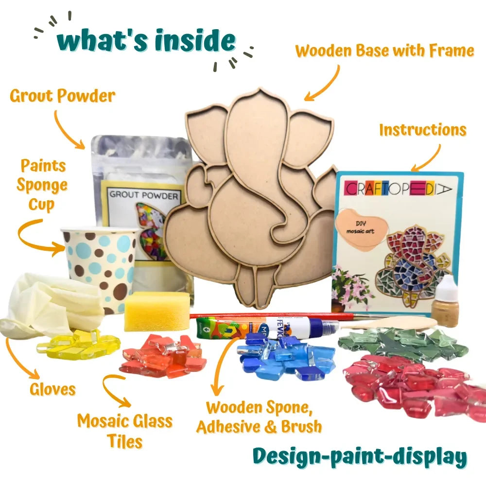 Craftopedia DIY Mosaic Art Kit - Ganesha | Mosaic Craft Kit for Art & Devotion - Naivri