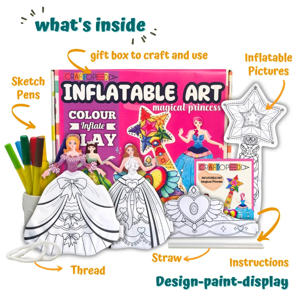 Craftopedia Magical Princess Inflatable Art and Craft Kit | Creative Fun for Kids - Naivri