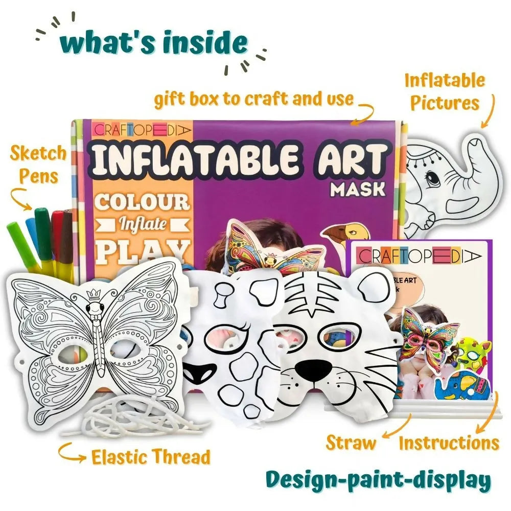Craftopedia Mask Inflatable Art and Craft Kit | Creative Fun for Kids - Naivri