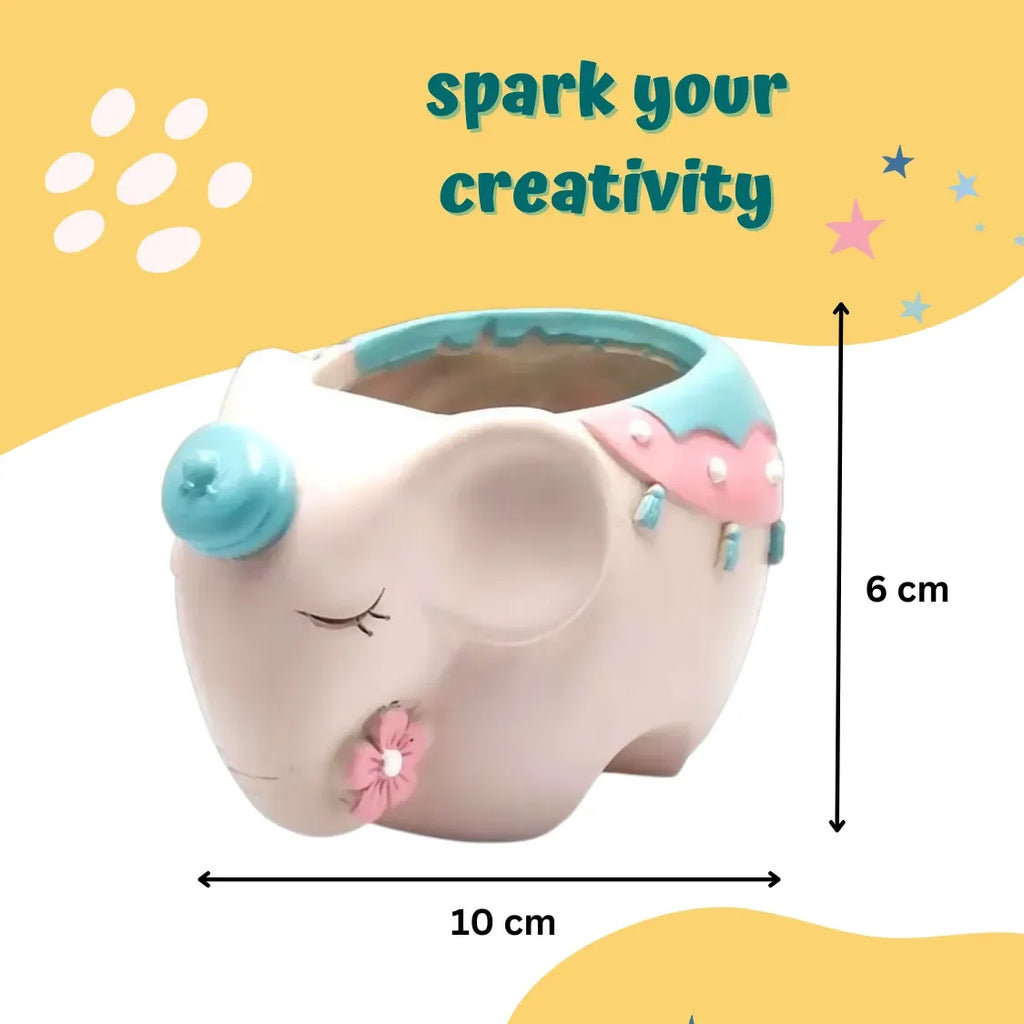 Craftopedia Paint Your Own Planter – Elephant | DIY Ceramic Painting Kit for Kids | Eco-Friendly Creative Activity - Naivri