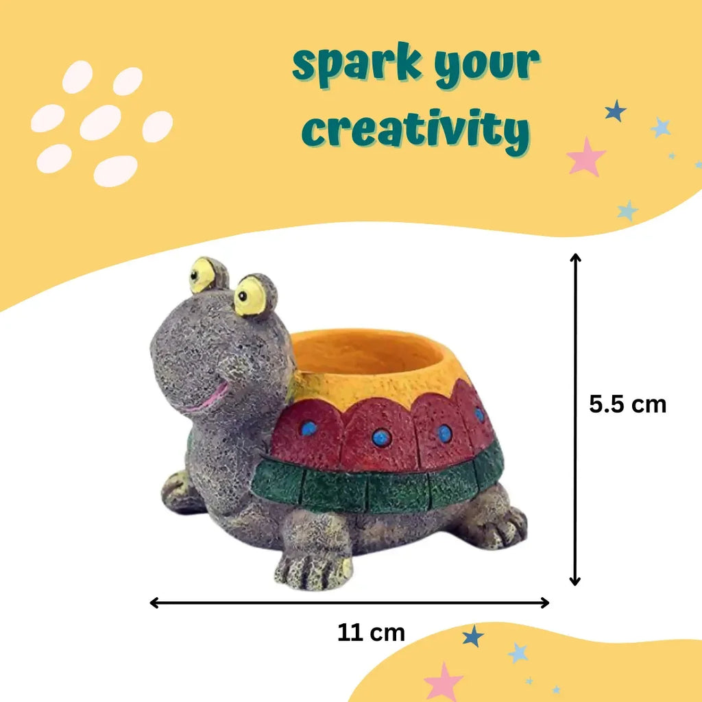 Craftopedia Paint Your Own Planter – Turtle | DIY Ceramic Painting Kit for Kids | Creative Craft Activity - Naivri