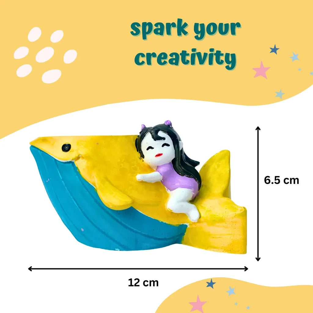 Craftopedia Paint Your Own Planter – Whale | DIY Ceramic Painting Kit for Kids | Creative Gift Idea - Naivri