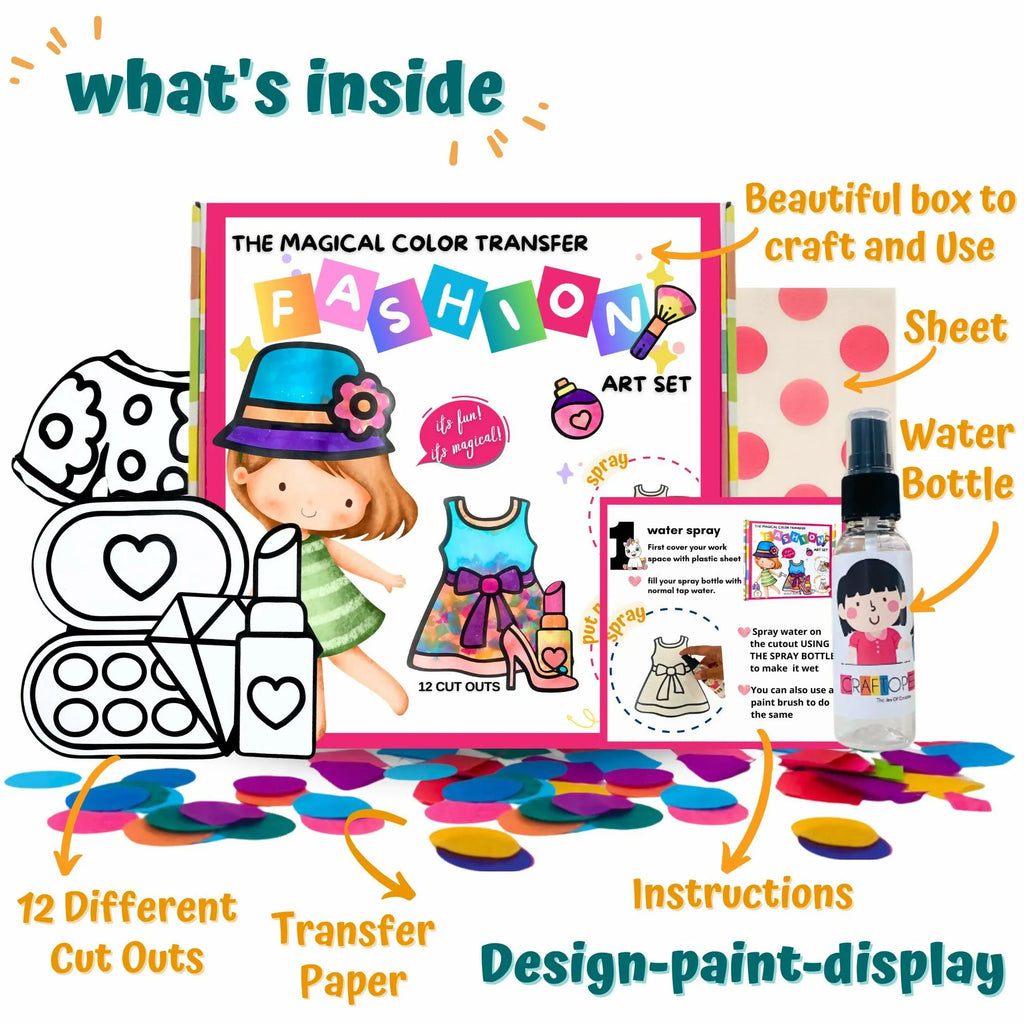 Craftopedia The Magical Color Transfer Paper Art - Fashion | Creative DIY Kit for Kids - Naivri