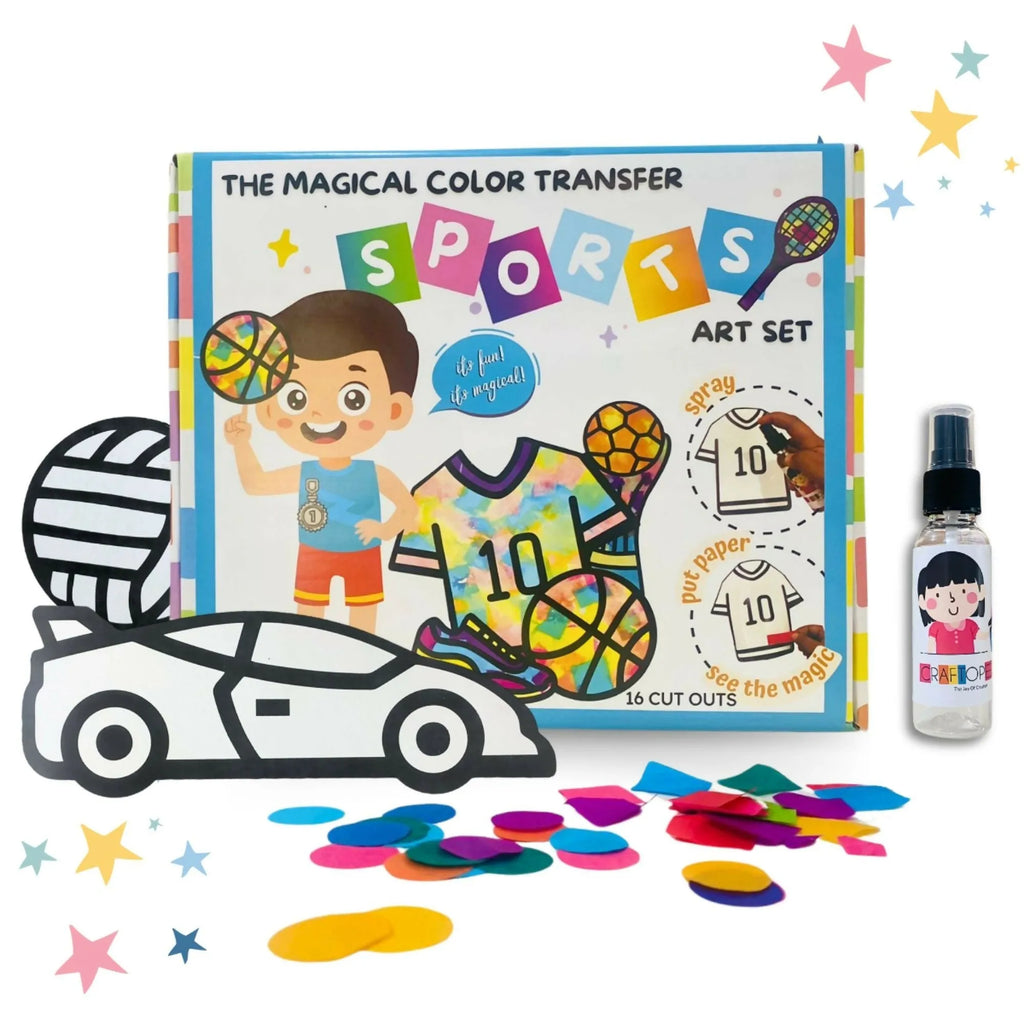 Craftopedia The Magical Color Transfer Paper Art - Sports | Creative DIY Kit for Kids - Naivri