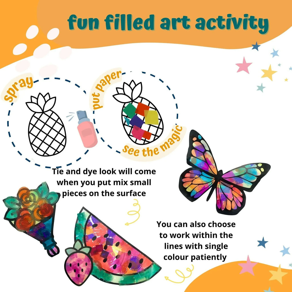Craftopedia The Magical Color Transfer Paper Art – Toddler DIY Activity Box | Spray-and-Color Water Art Kit for Kids | Creative Learning Set - Naivri
