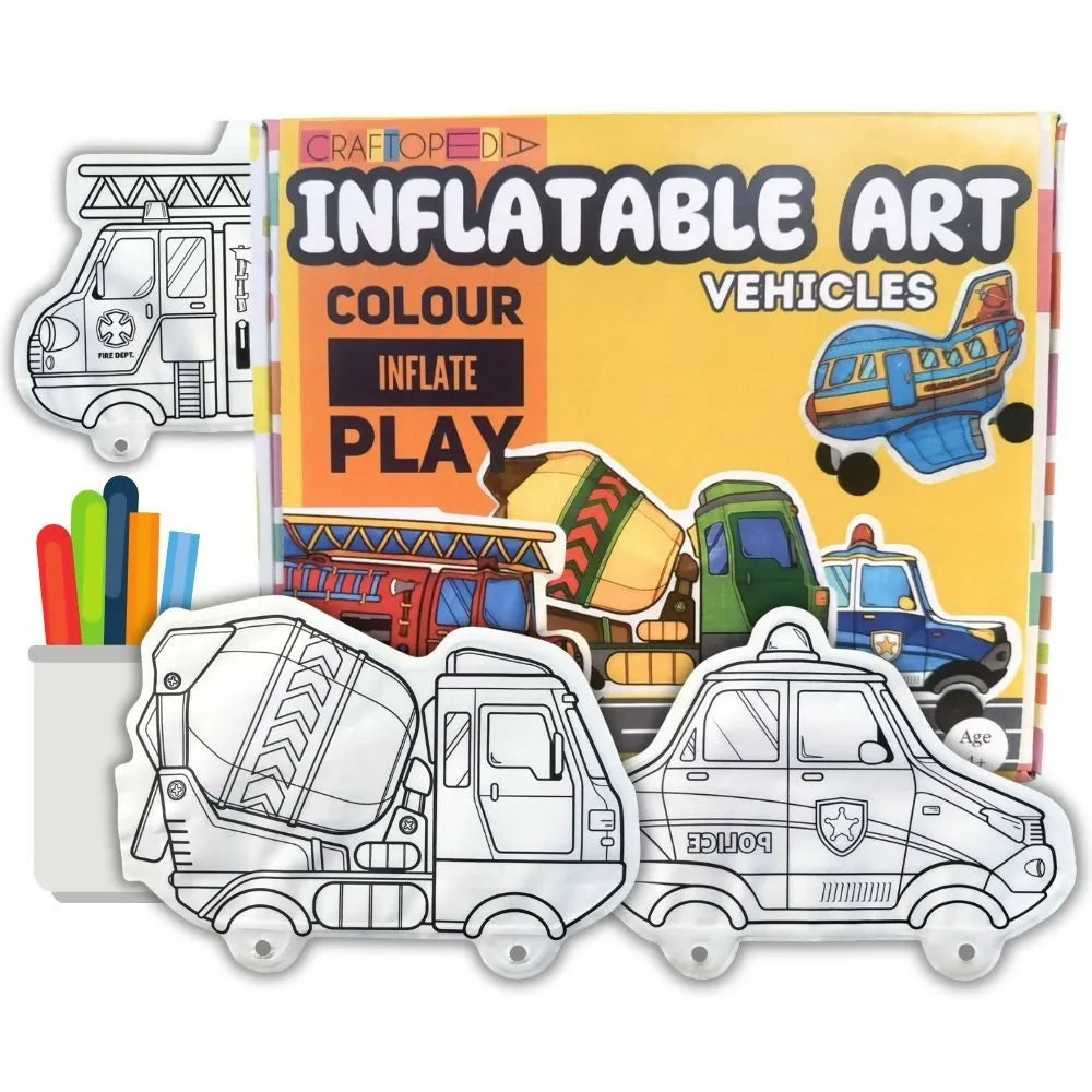 Craftopedia Vehicle Inflatable Art and Craft Kit | Creative Craft Kit for Kids - Naivri