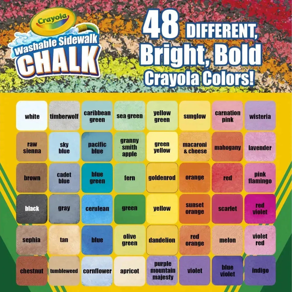 Crayola 48 Count Wahable Sidewalk Chalk - Naivri