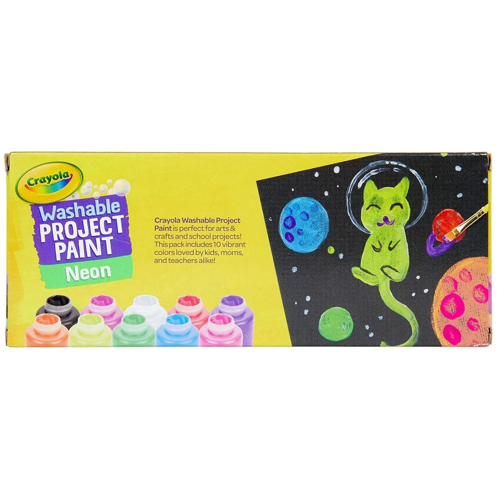 Crayola Washable Project Paint Neon 10 Colors - Naivri