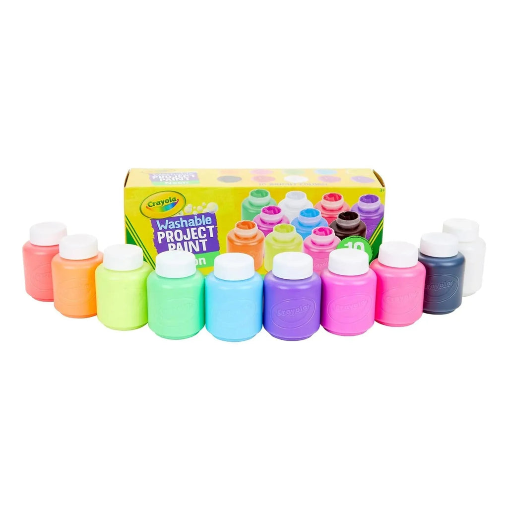 Crayola Washable Project Paint Neon 10 Colors - Naivri