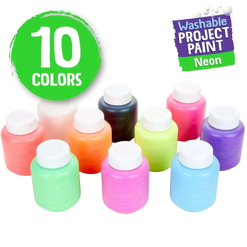 Crayola Washable Project Paint Neon 10 Colors - Naivri