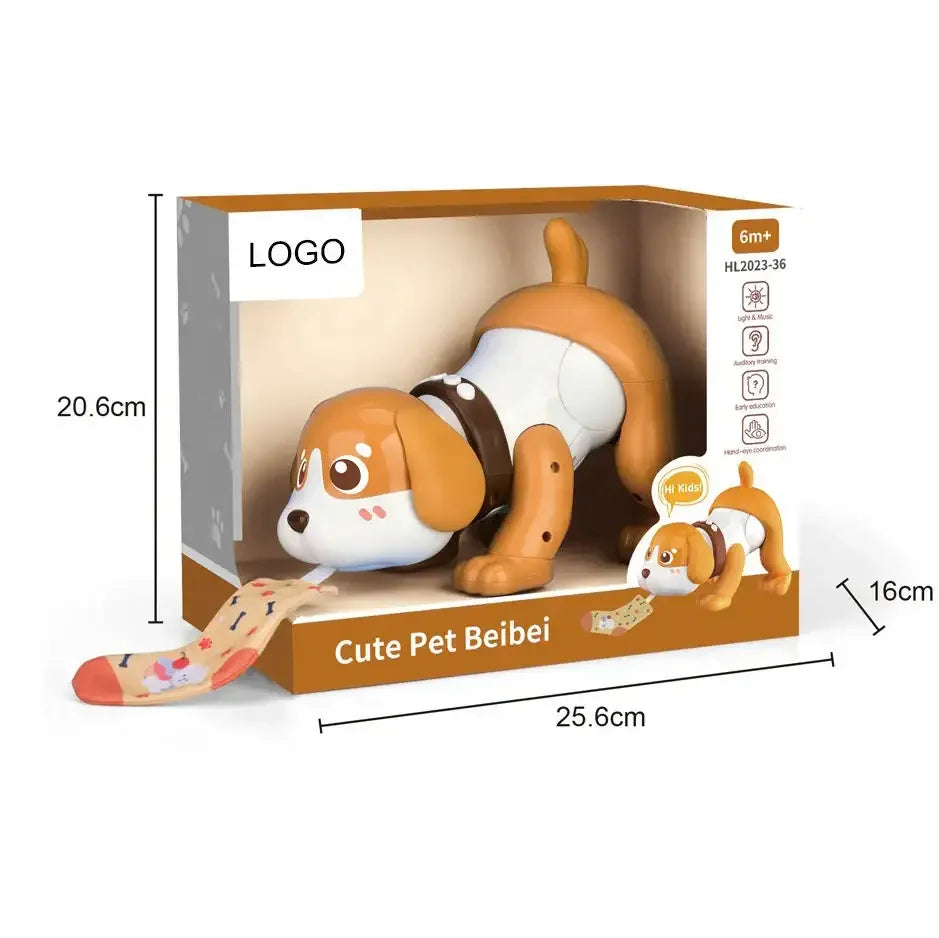 Cute Pet Beibei Animated Music Puppy – Interactive Light & Sound Walking Toy (Ages 3+) - Naivri