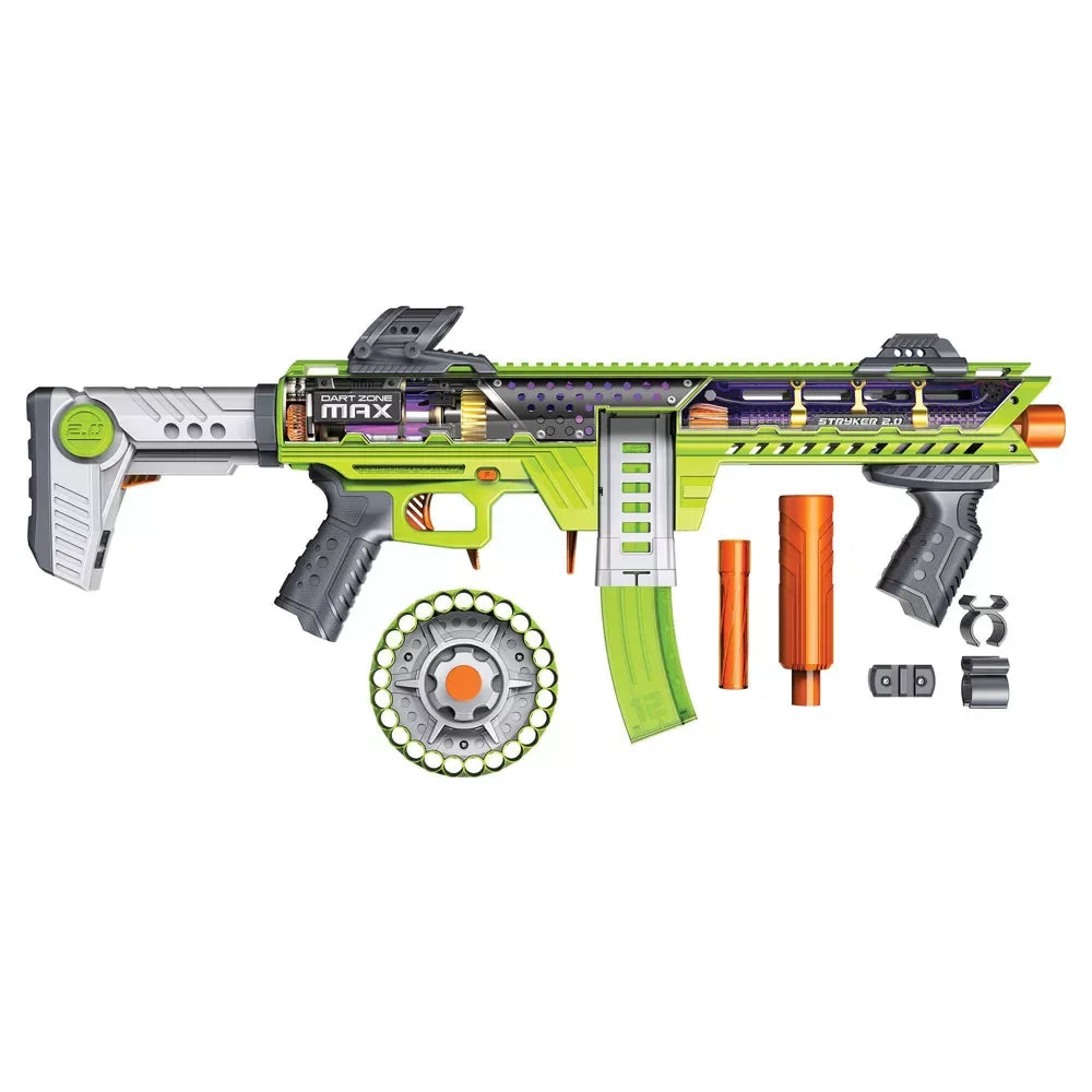 Dart Zone Max Nitroshot+ Stryker 2.0 Pro Foam Blaster – Quick Swap Power for Ages 14+ - Naivri