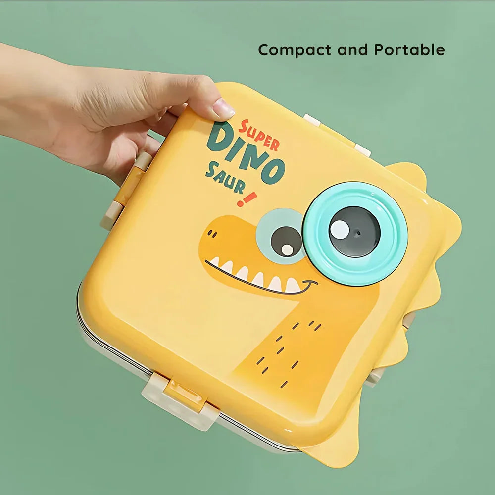 Dino Double Decker Kids Lunch Box – Leak-Proof, BPA-Free & Fun! - Naivri
