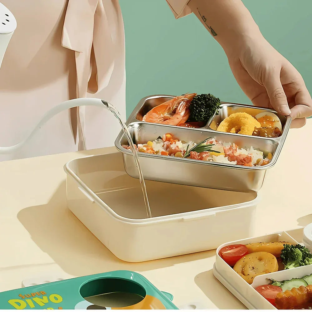 Dino Double Decker Kids Lunch Box – Leak-Proof, BPA-Free & Fun! - Naivri