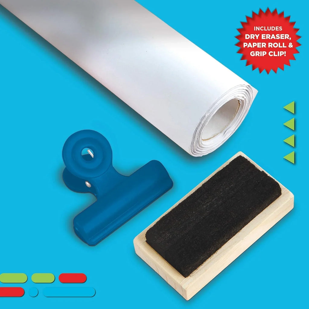 Discovery Kids Wooden Art Station Easel – 3-in-1 Creative Tabletop for Drawing & Learning - Naivri