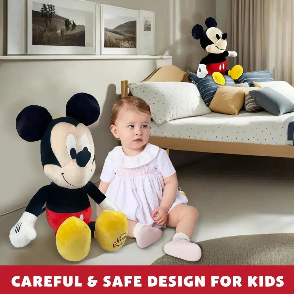 Disney Mickey Mouse 16-Inch Plush Toy – Official Licensed, Jumbo Soft Toy for Kids, Embroidered Features, Gift for Ages 2+ - Naivri