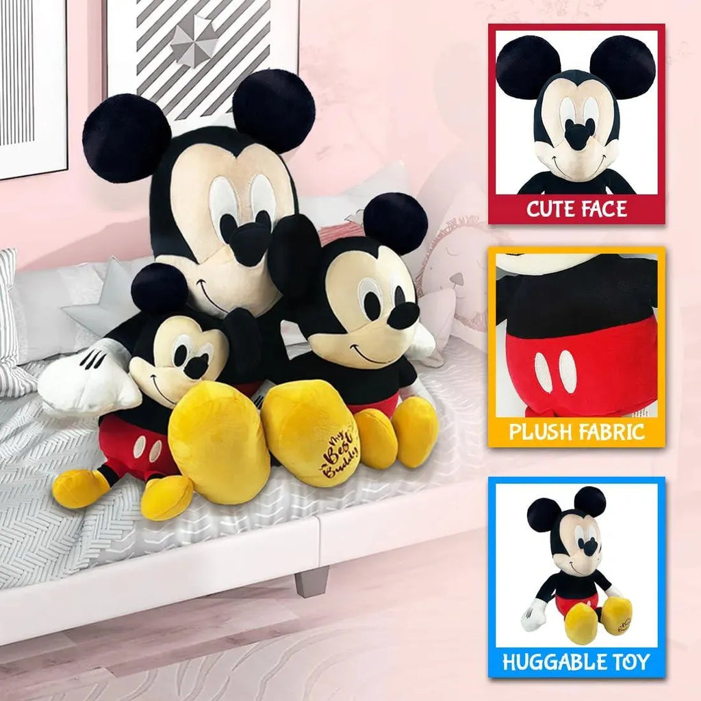 Disney Mickey Mouse 16-Inch Plush Toy – Official Licensed, Jumbo Soft Toy for Kids, Embroidered Features, Gift for Ages 2+ - Naivri