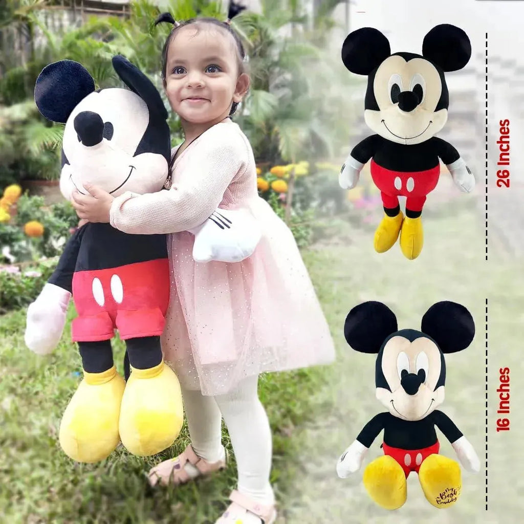 Disney Mickey Mouse 16-Inch Plush Toy – Official Licensed, Jumbo Soft Toy for Kids, Embroidered Features, Gift for Ages 2+ - Naivri