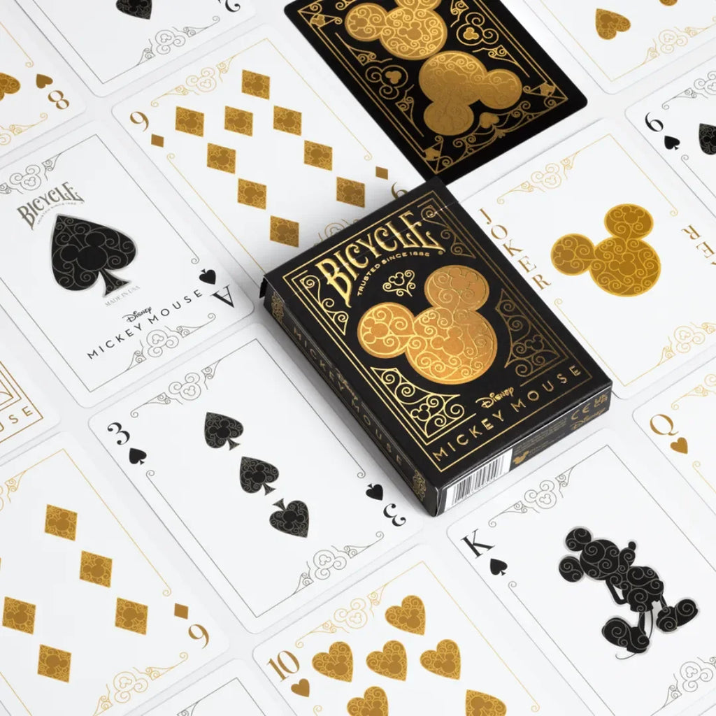 Disney Mickey Mouse Inspired Black and Gold Playing Cards by Bicycle – Luxury Collector’s Edition Playing Cards - Naivri