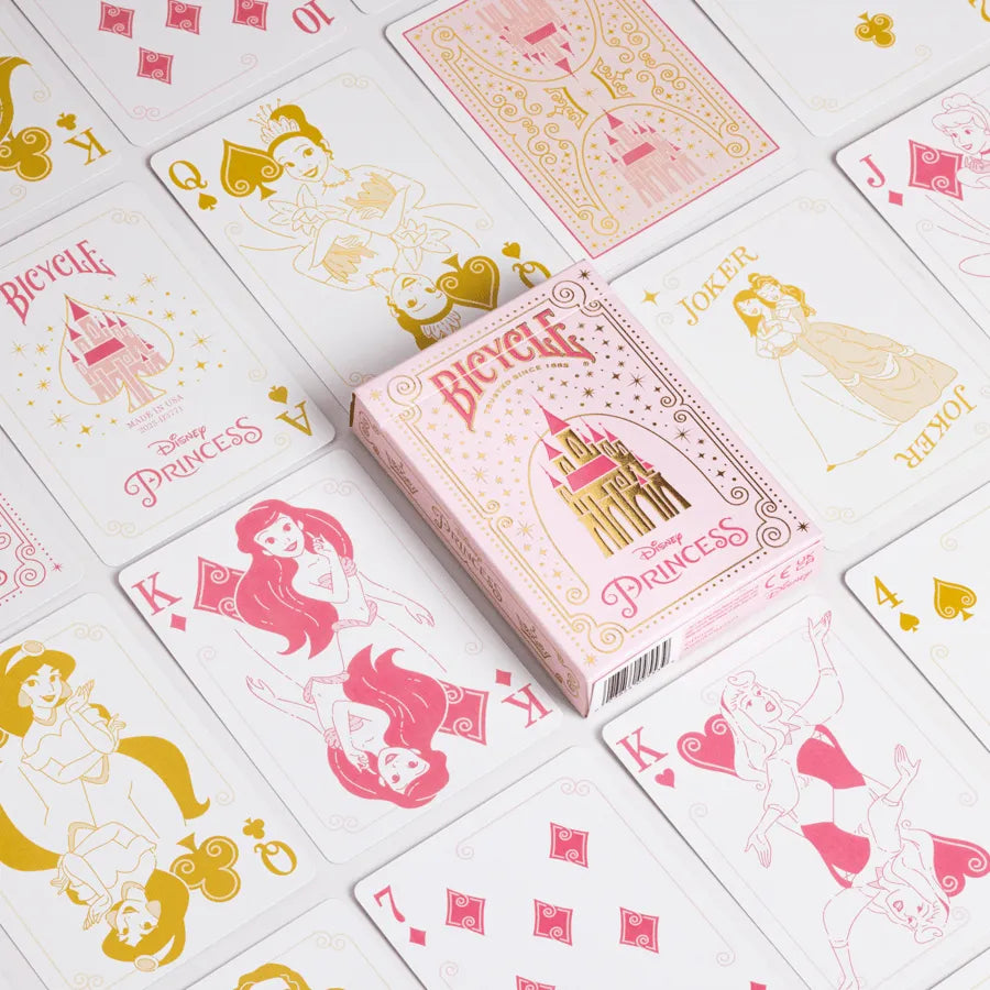 Disney Princess Inspired Playing Cards by Bicycle – Pink / Navy Edition – Premium Collector's Deck Featuring 12 Disney Princesses - Naivri