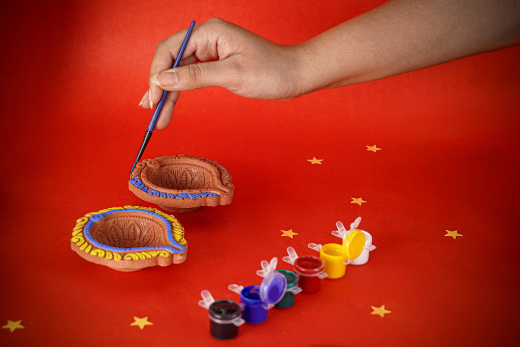 DIY - Paint and Decorate Your Own Diyas - Naivri
