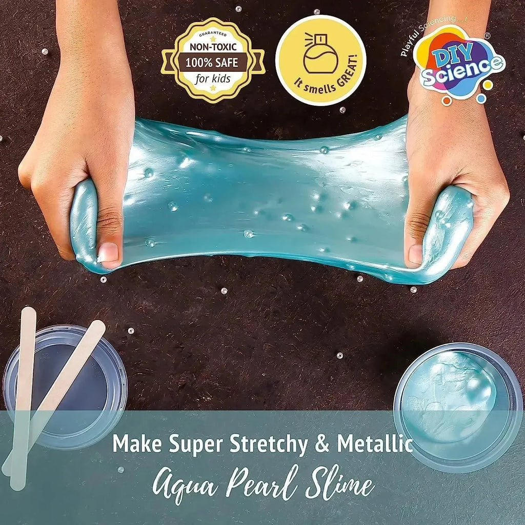 DIY Science Aqua Pearl Slime Kit – Make Colorful, Shimmery, Pearl-Infused Slime at Home | Safe & Non-Toxic STEM Activity for Kids - Naivri