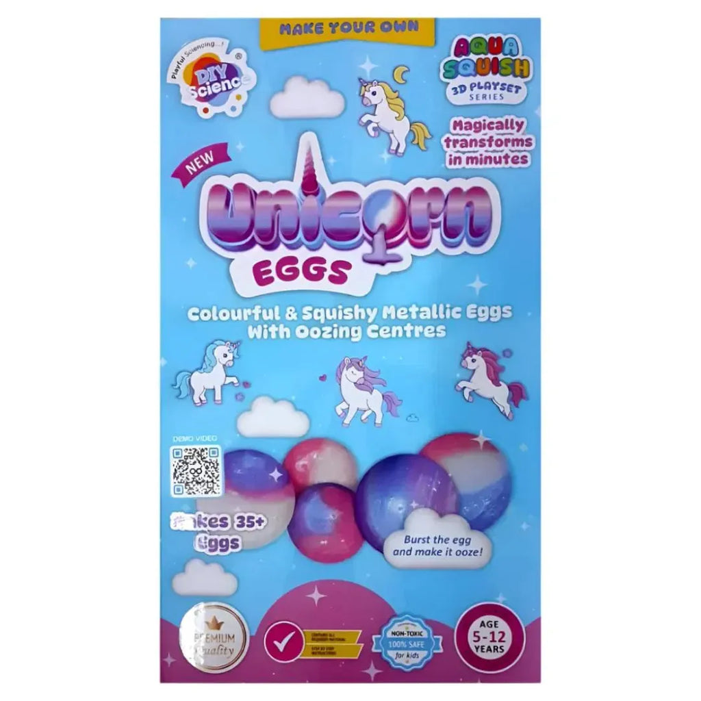 Diy Science Aqua Squish 3D Playset Series Unicorn Eggs - Naivri
