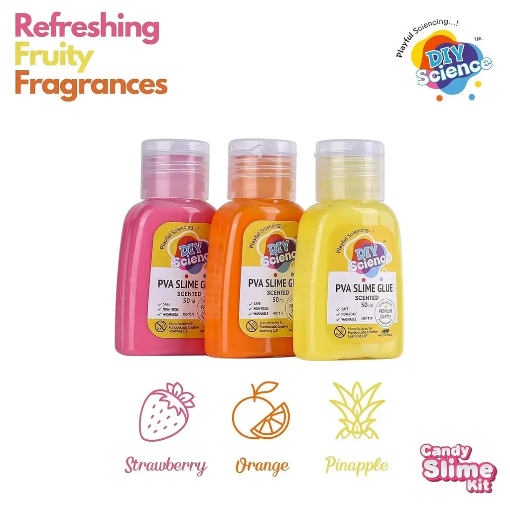 DIY Science Candy Slime Kit – Colorful Scented Slime Making Set for Kids Ages 6+ | Safe, Non-Toxic, STEM-Based DIY Toy – Made in India - Naivri