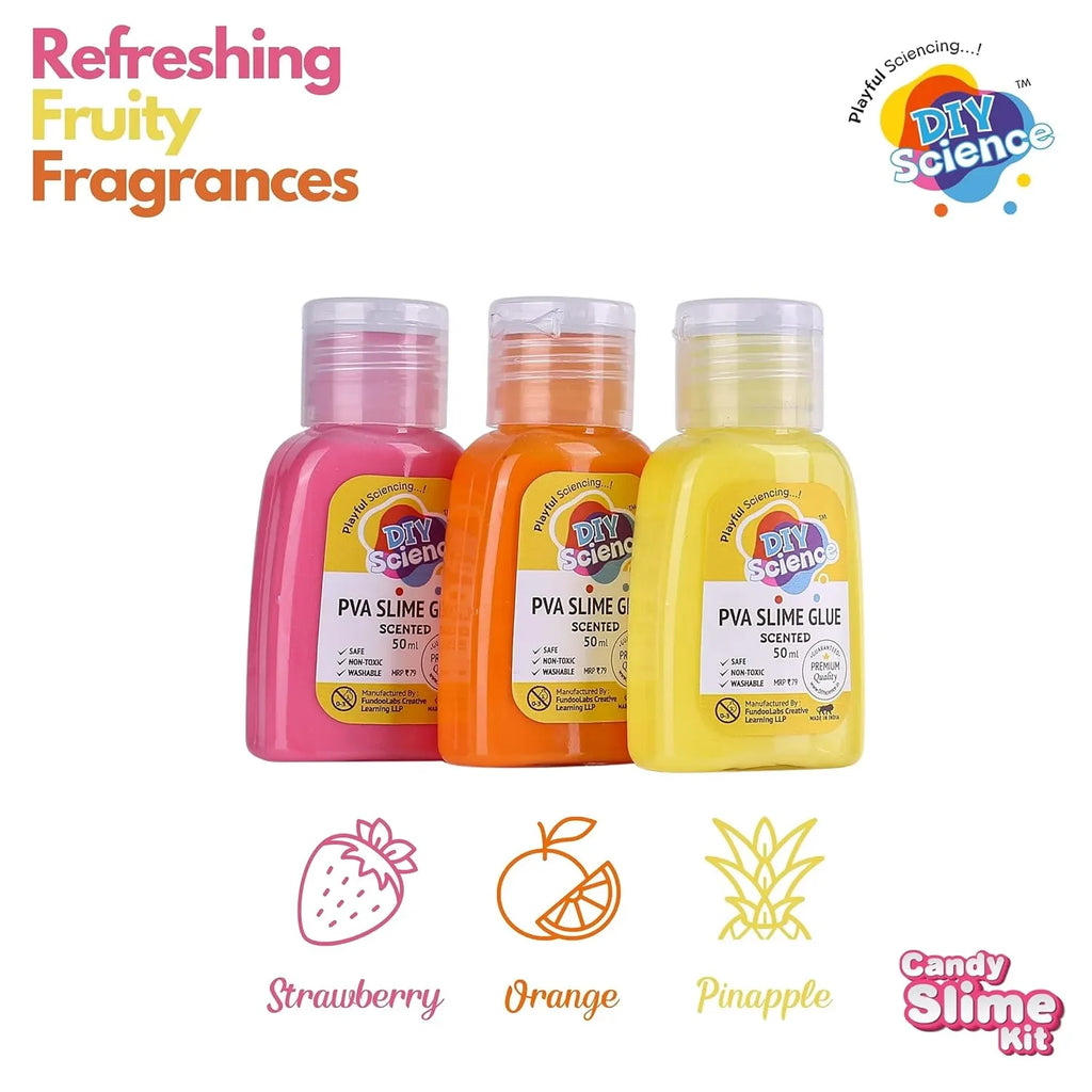 DIY Science Candy Slime Kit – Colorful Scented Slime Making Set for Kids Ages 6+ | Safe, Non-Toxic, STEM-Based DIY Toy – Made in India - Naivri